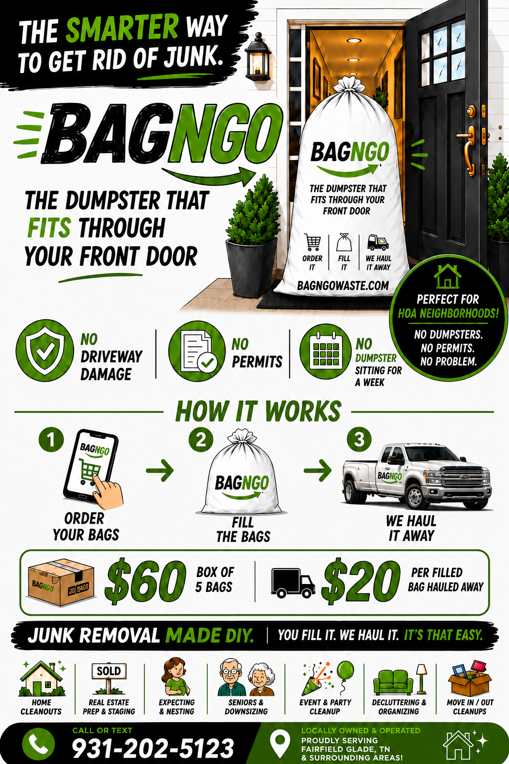 BAGNGO junk removal service flyer